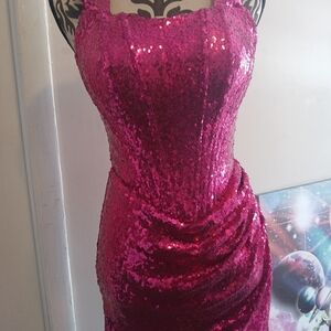 Akira Pink Sequin Mini Dress